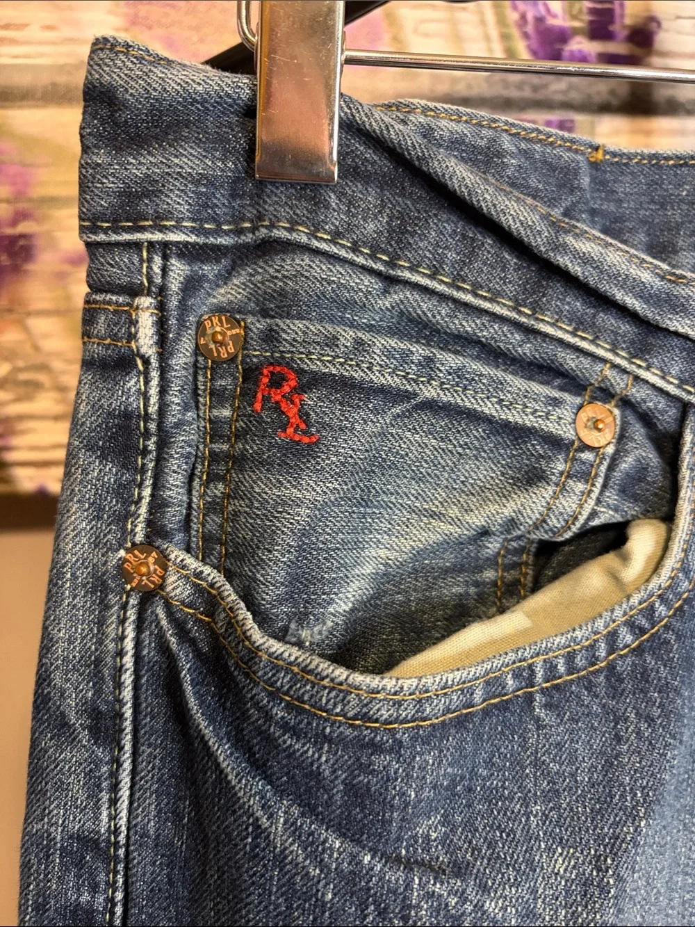 Polo by Ralph Lauren Men's Faded Blue Slim Straight Jeans Size 32x34”